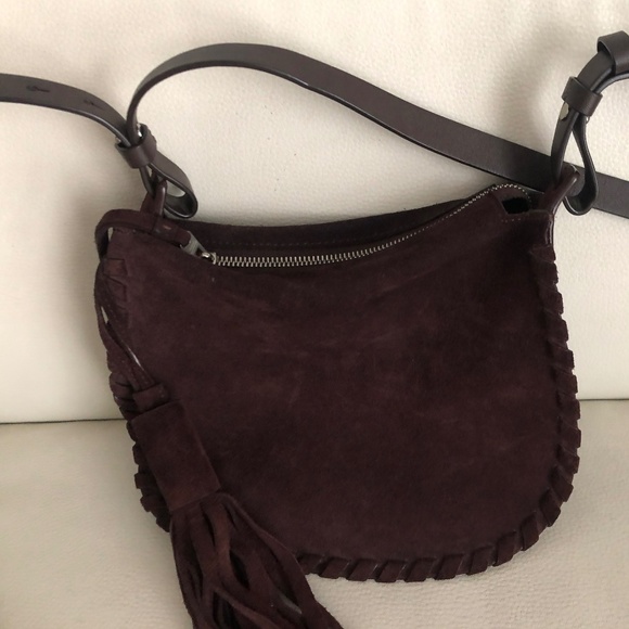 ALLSAINTS  Mori Whipstitch Crossbody Suede handbag. - Picture 2 of 4